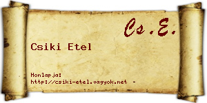 Csiki Etel névjegykártya